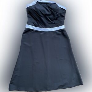 Belsole women’s size 28 Black and White satin Strapless Dress formal gothic